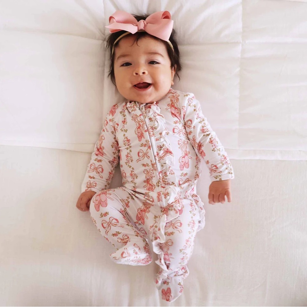 Caden Lane Ballet Blossoms Footie